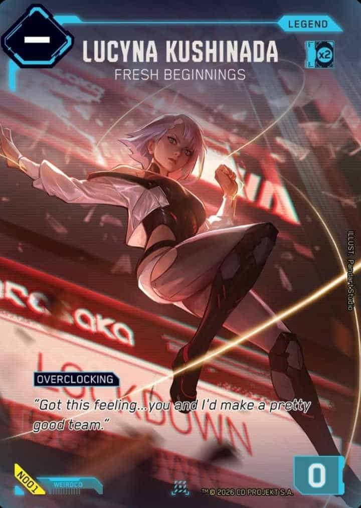 Image shows the Lucy card from Cyberpunk: The Trading Card Game