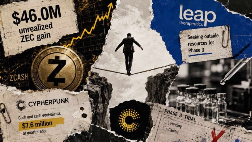 Cypherpunk Technologies — Cypherpunk banks a $46M Zcash gain, flipping a $4.7M operating loss into $39.4M profit