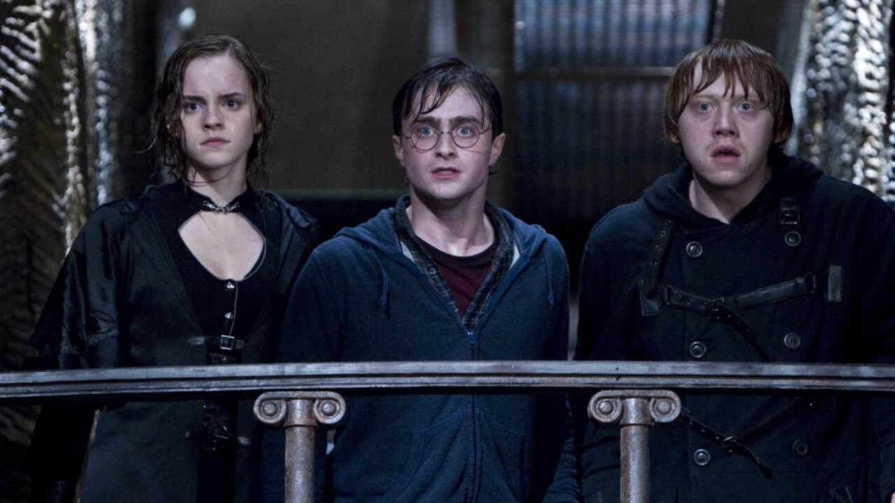 Hermione, Harry, and Ron breaking into Gringotts in Harry Potter and the Deathly Hallows Part 2