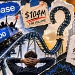 Mixed-media collage turns US500 into a rollercoaster racing from a $104M launch spike toward an uncertain loop of future demand.