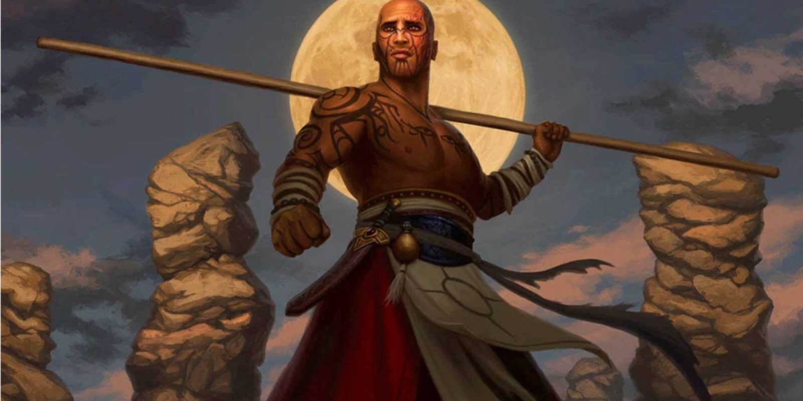 D&D Monk with a long pole