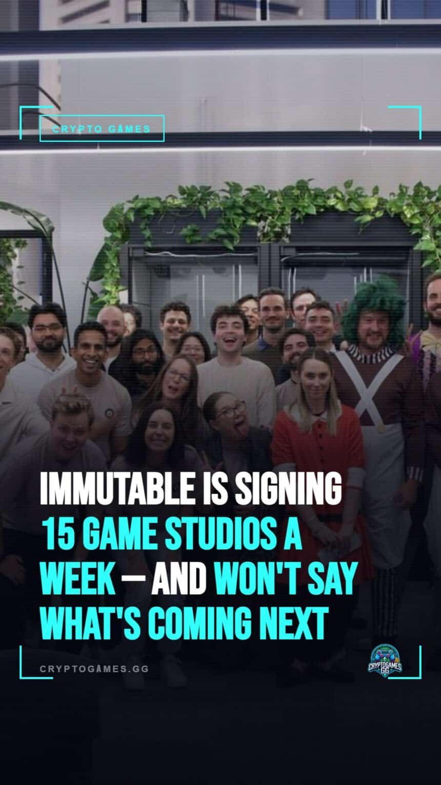 Immutable is signing 15 game studios a week — and won't say what's coming next