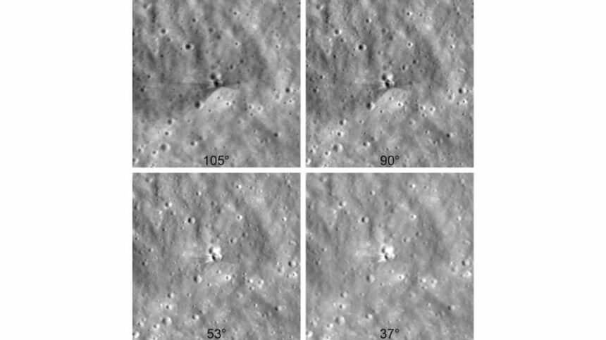 NASA's new moon images show the crater SpaceX's Falcon 9 punched into the surface