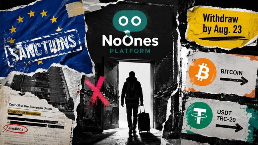 NoOnes goes withdrawal-only after EU sanctions, users told to pull funds now