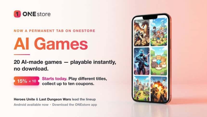 ONE store opens AI Games tab with 20 Verse8 titles