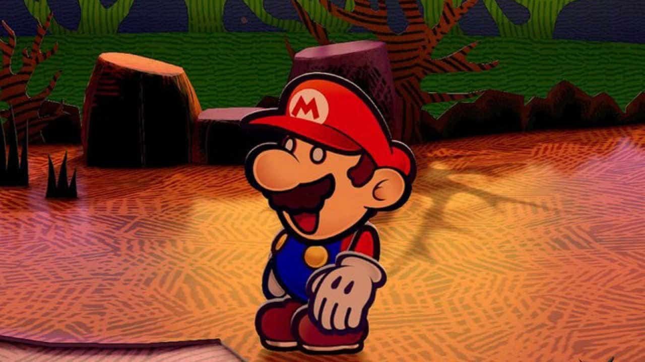 Mario looking shocked in Paper Mario Thousand Year Door Shocked.
