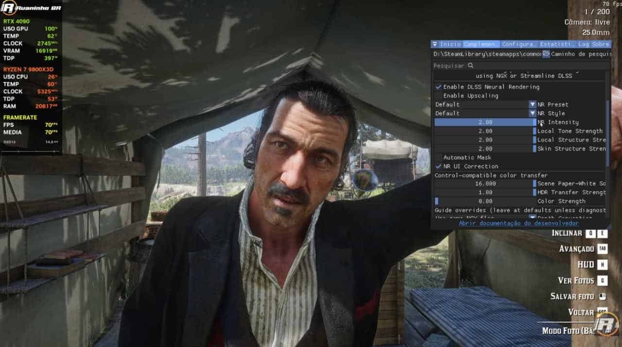 Image shows RDR2 using DLSS 5.0