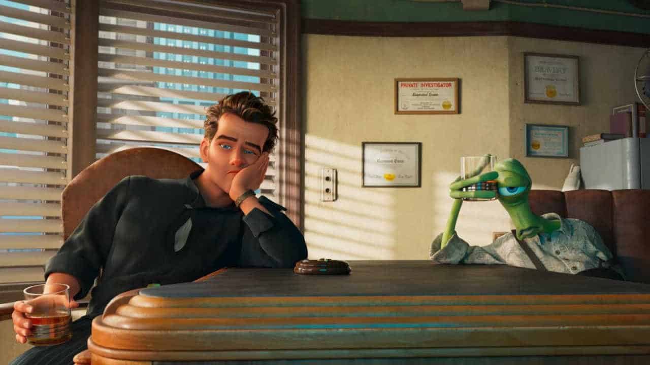Ray Gunn and his alien colleague in Netflix's Ray Gunn