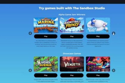 The Sandbox puts Studio-made community games in a featured section on its site