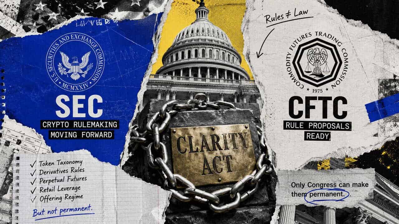 Trump meets Coinbase, Ripple and crypto leaders as CLARITY odds hit 10% SEC and CFTC plans to write crypto rules without Congress – but they can’t make them permanent