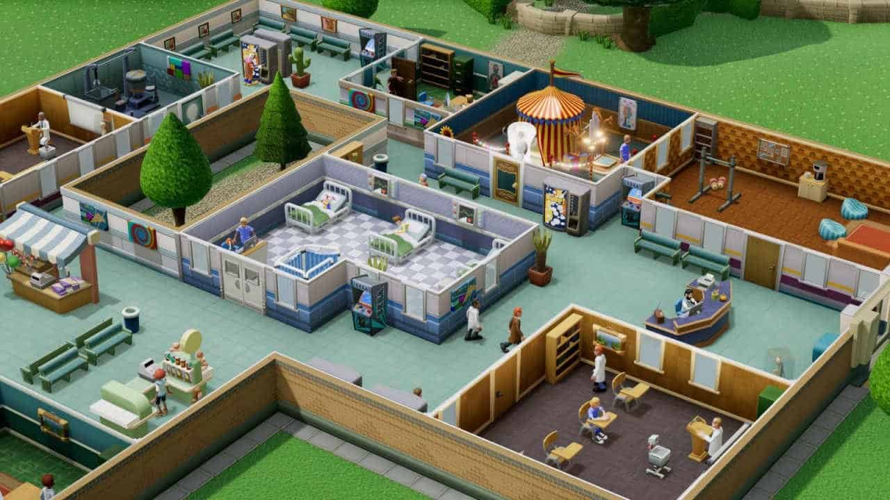 A busy hospital in Two Point Hospital