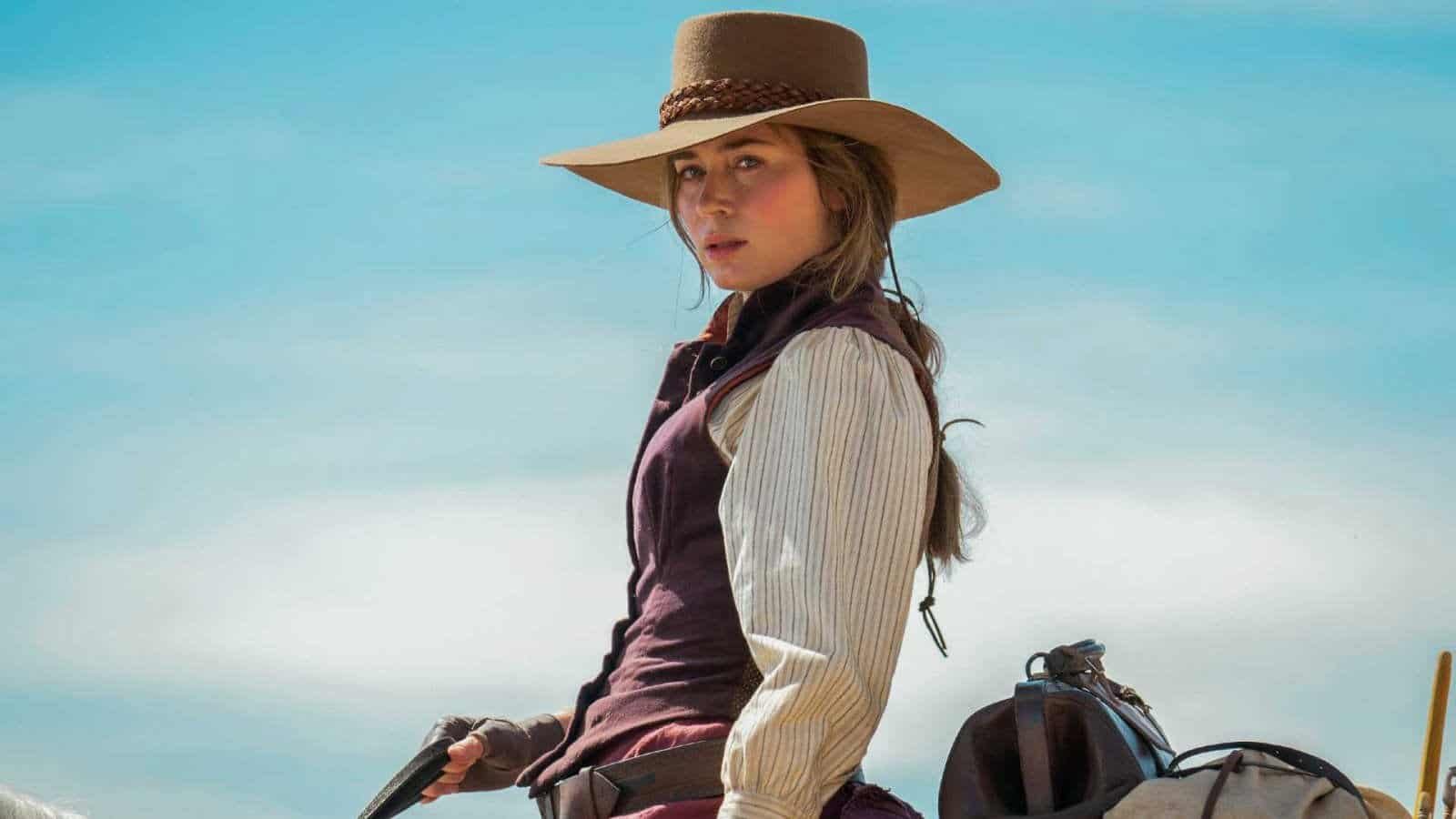 Emily Blunt on Horseback in The English