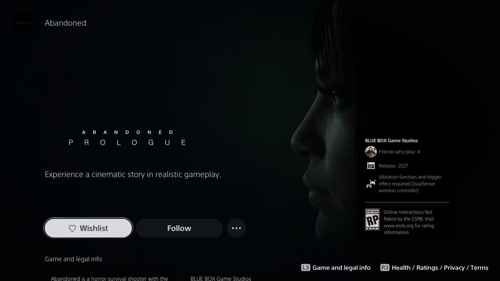 Abandoned on PS5 is somehow back from the dead after years