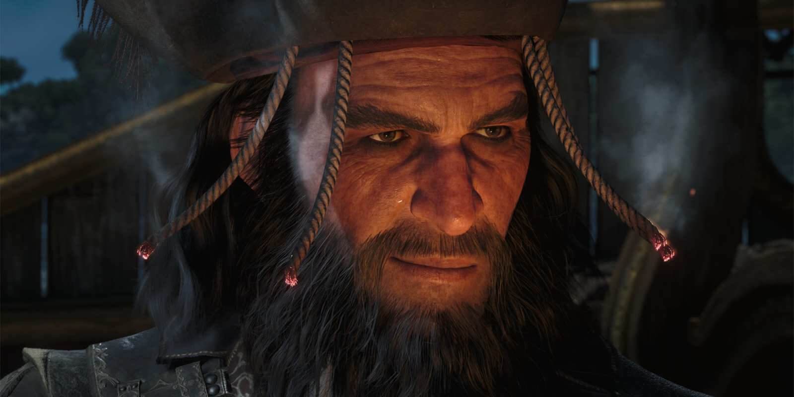Black Flag Resynced Blackbeard in a cutscene