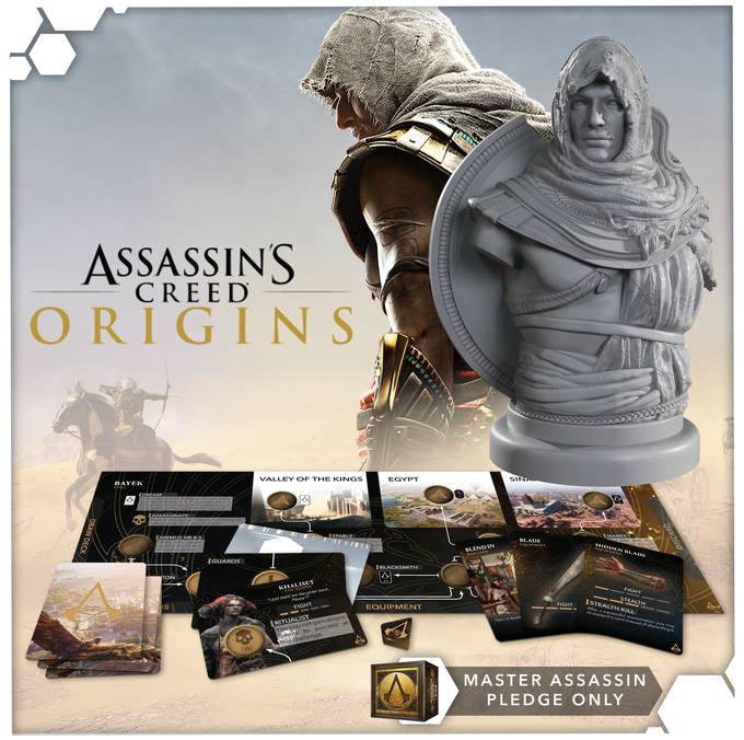 Image shows the Origins components from Assassin's Creed® Animus - The Board Game