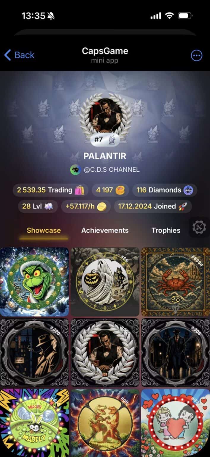 CapsGame gameplay screenshot 2 – Collectible crypto game on Solana