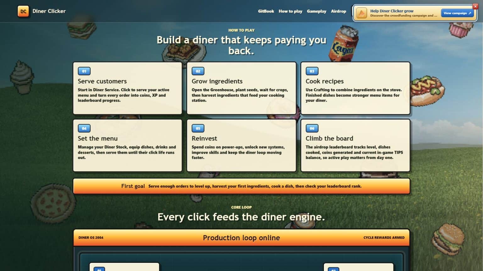 Diner Clicker gameplay screenshot 2 – Casual crypto game