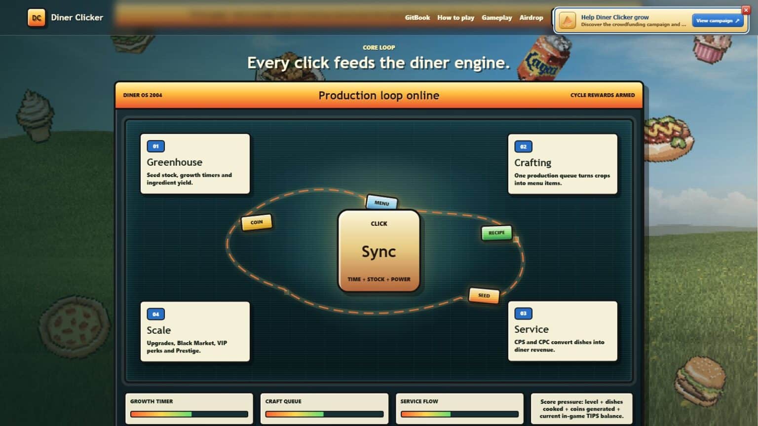Diner Clicker gameplay screenshot 3 – Casual crypto game