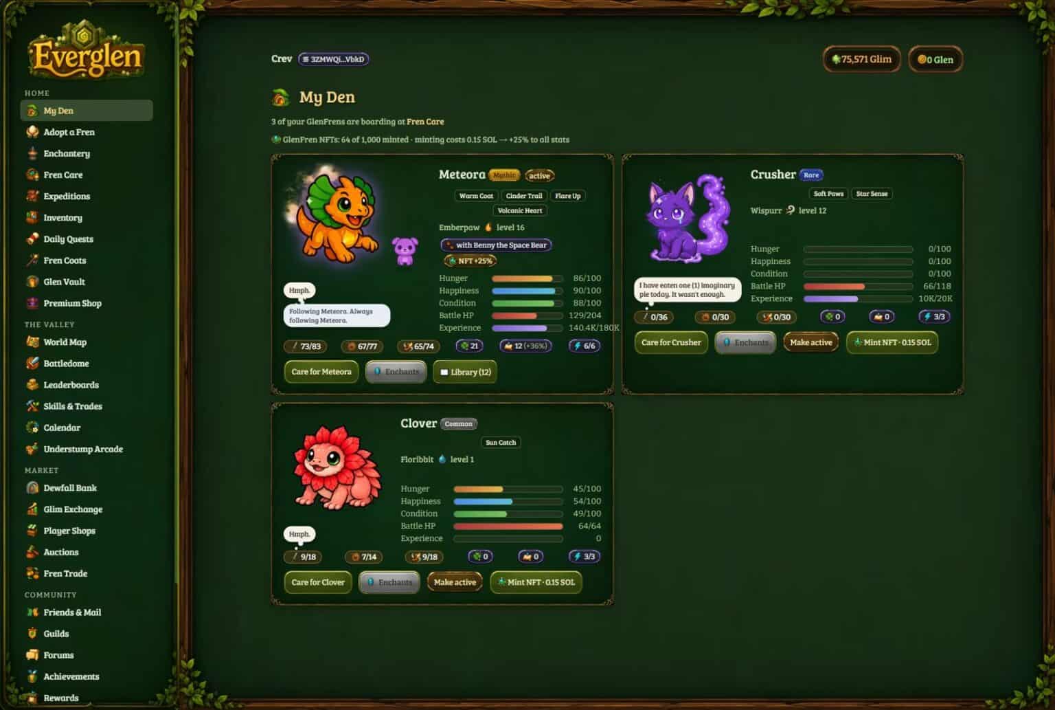 Everglen gameplay screenshot 1 – Action crypto game on Solana