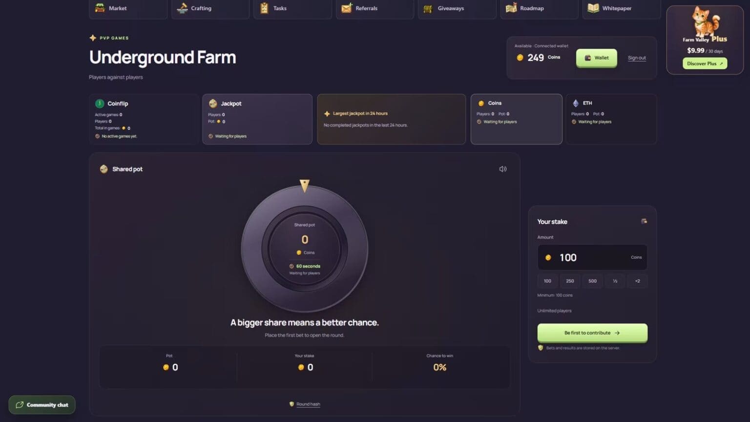 Farm Valley gameplay screenshot 5 – Building crypto game on Robinhood