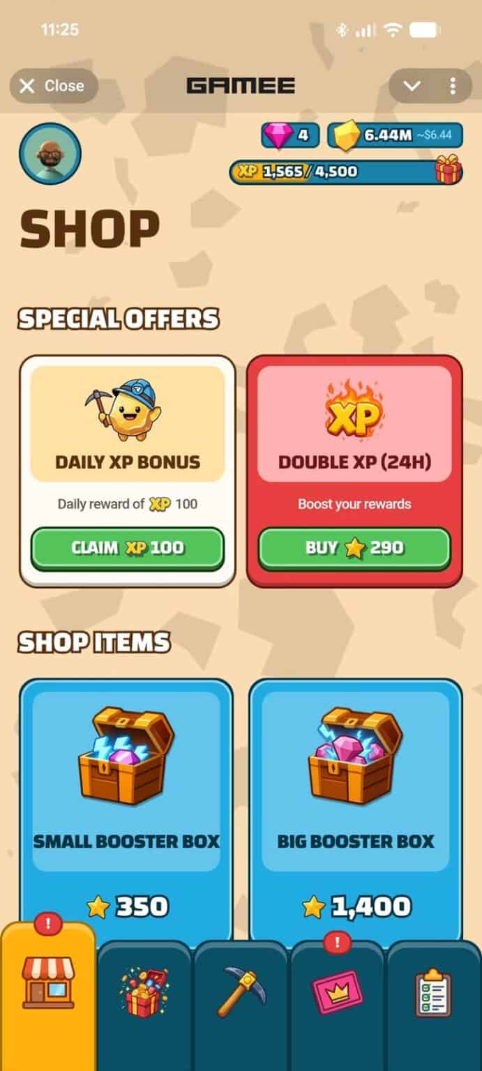 Gold fest gameplay screenshot 3 – Adventure crypto game on TON