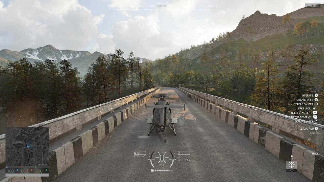A helicopter landed on the bridge in the firing range in Wardogs.