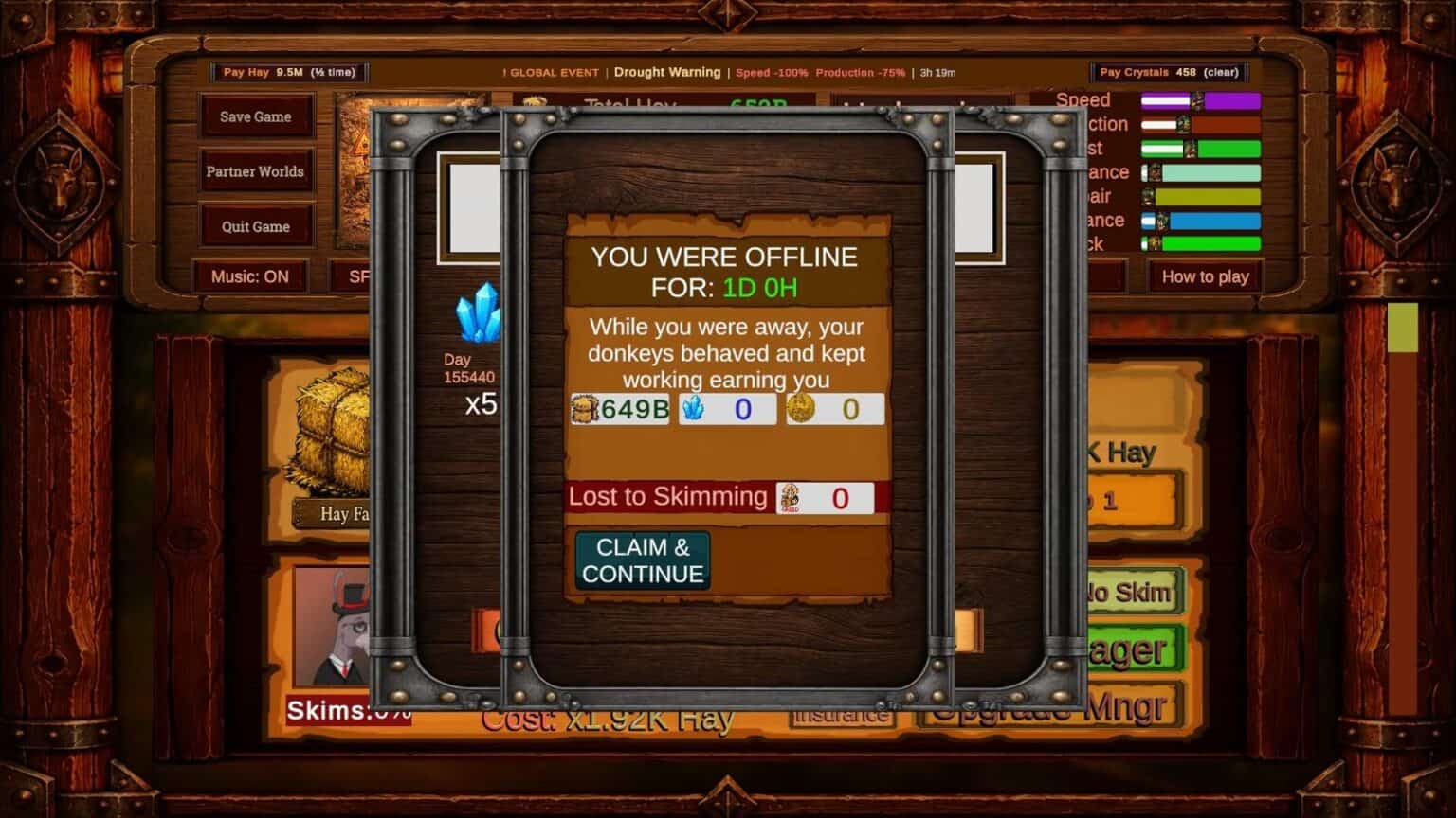 Idle Donkeys gameplay screenshot 2 – Casual crypto game on Solana