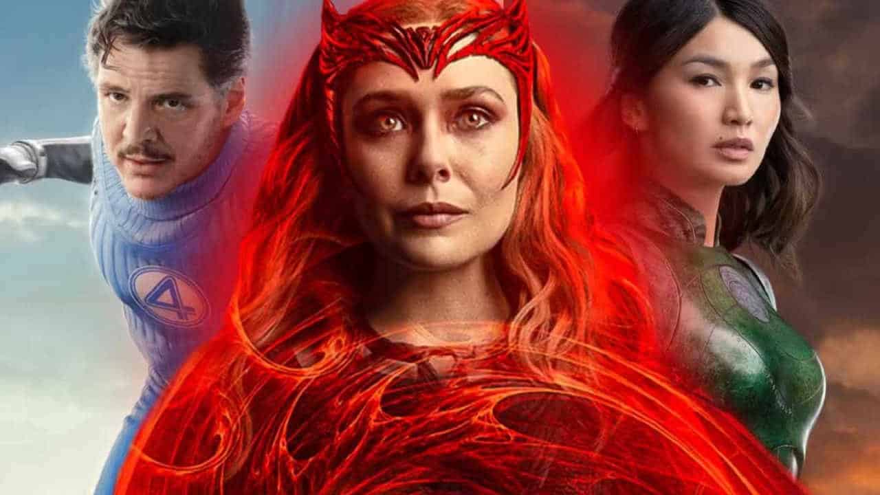 mcu heroes scarlet witch, sersi and mister fantastic aka reed richards