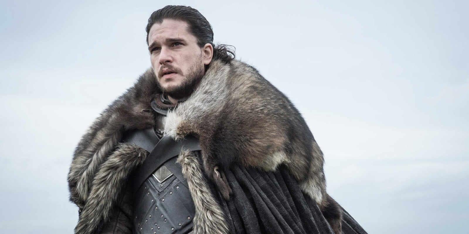 Jon Snow (Kit Harrington) looking up in Game of Thrones season 7