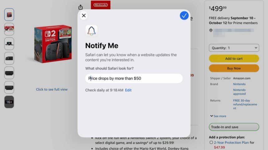 Safari's Notify Me tool watches prices on iPhone, iPad and Mac — so how do you set it up?