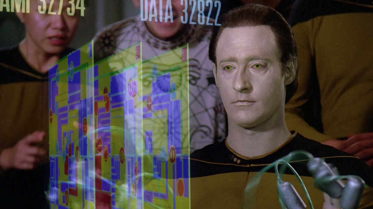 Data plays a game in Star Trek The Next Generation