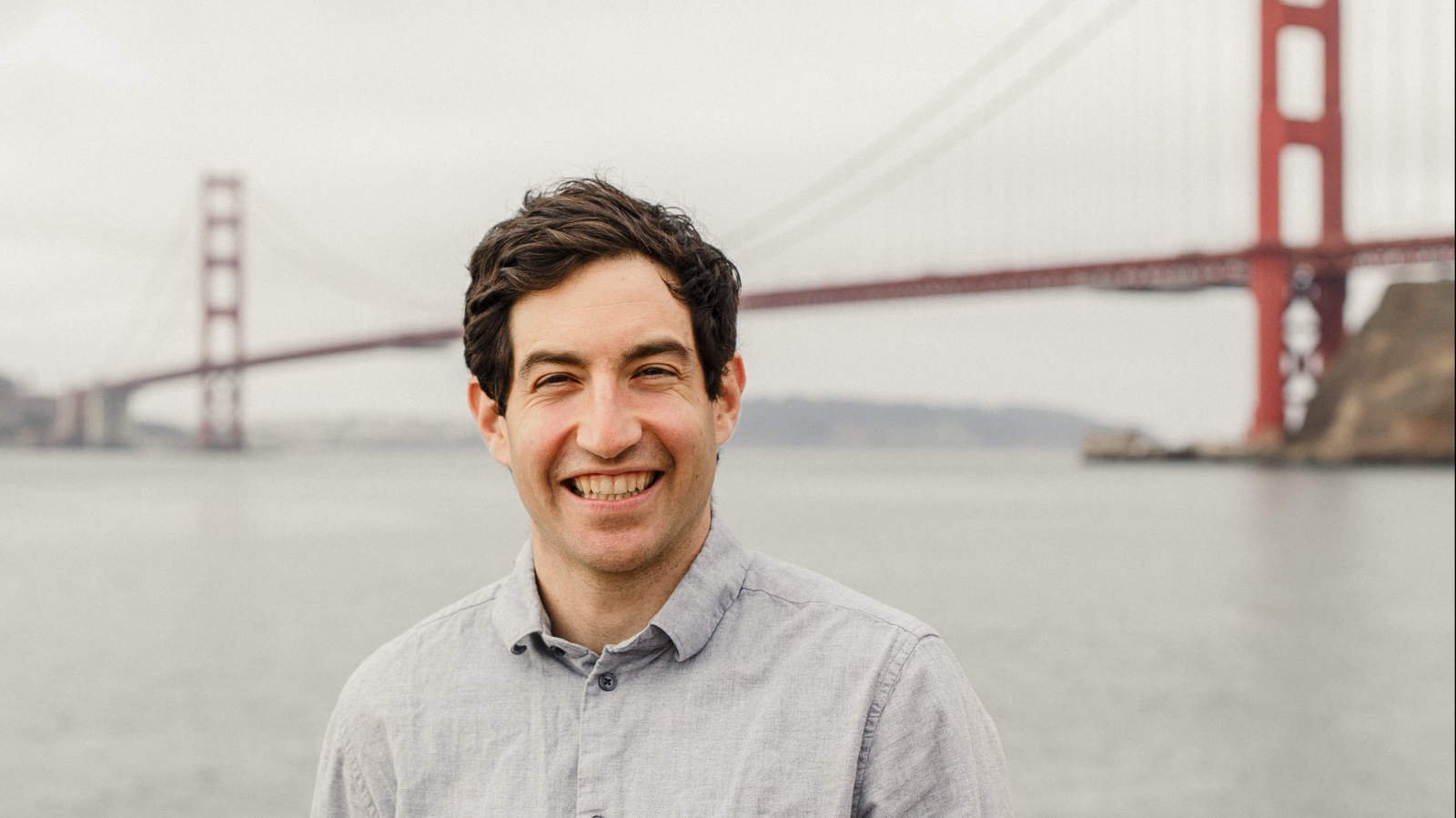 Jacob Bank, founder of Relay, with the Golden Gate Bridge in the background