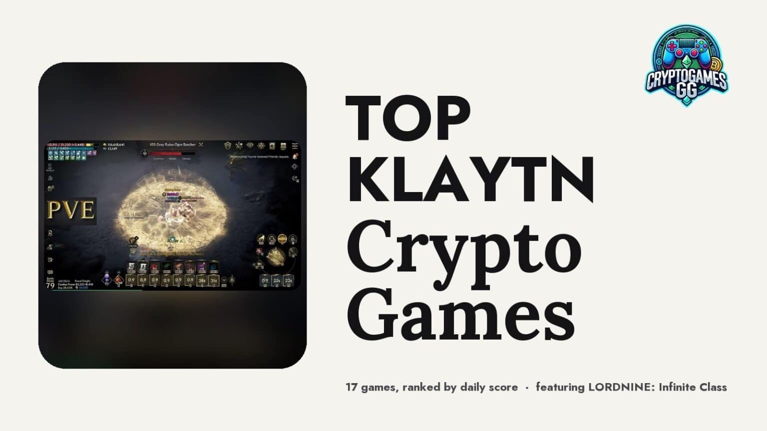 Top Klaytn Crypto Games — hero image featuring LORDNINE: Infinite Class