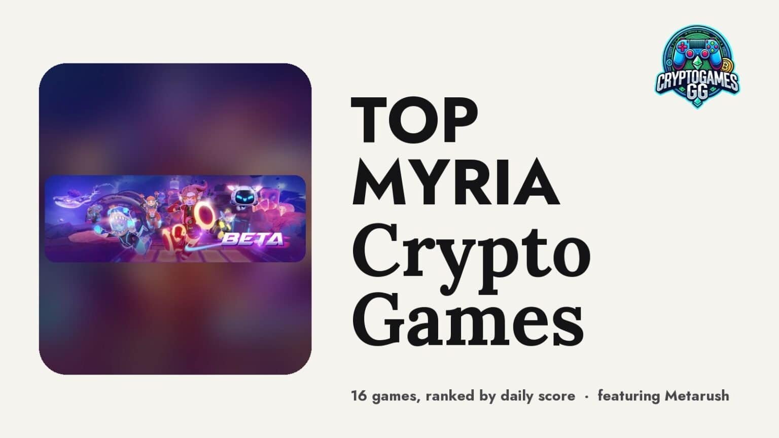 Top Myria Crypto Games — hero image featuring Metarush