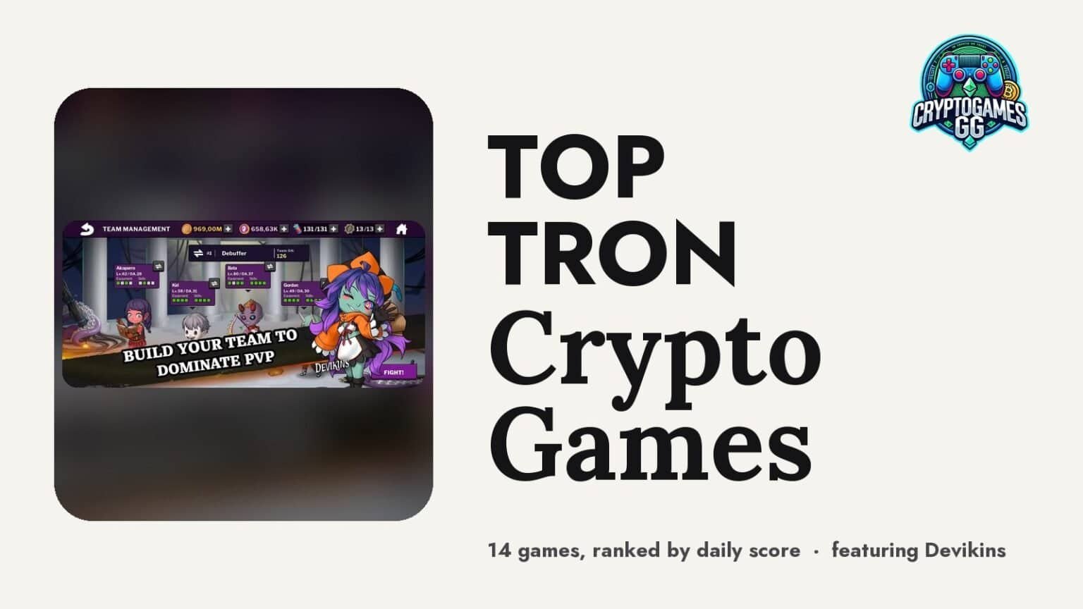 Top TRON Crypto Games — hero image featuring Devikins