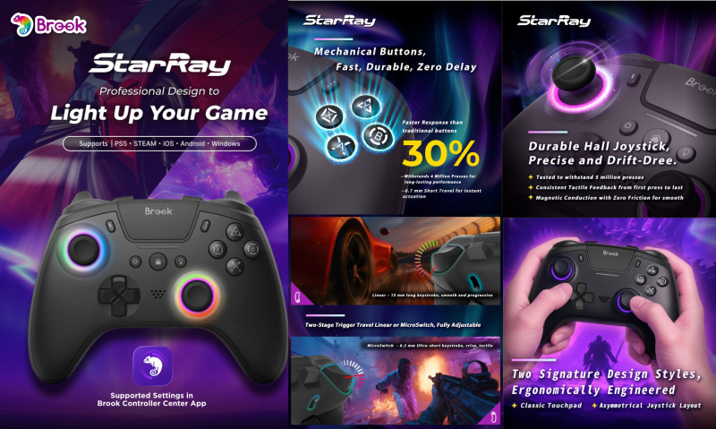 Brook StarRay Wireless Controller Now Available — Native PS5 Support Meets Xbox-Style Control