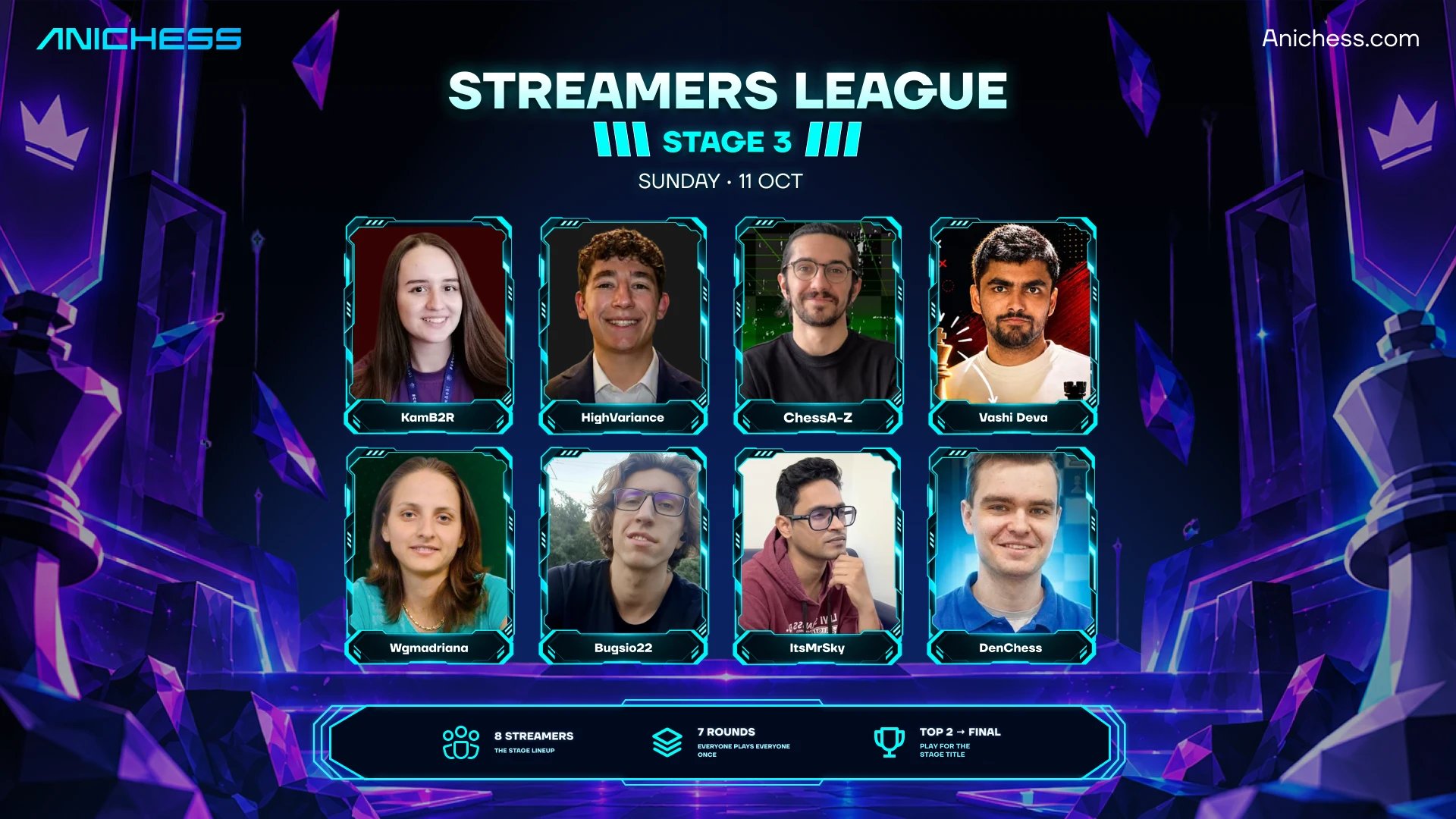 Anichess Streamers League Stage 3 will crown a new champion as finalists sit out