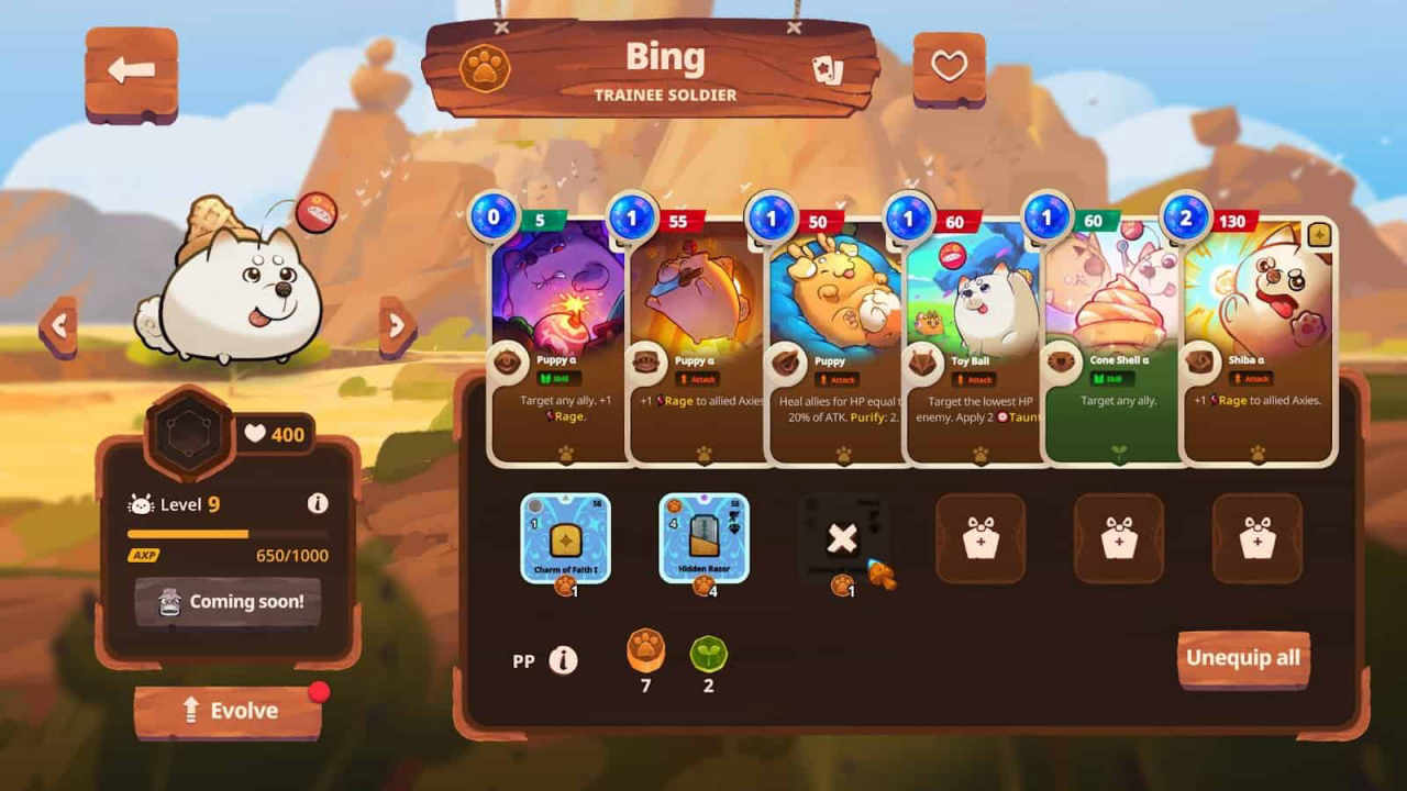 Axie Infinity gameplay screenshot 6, a card crypto game on Ronin