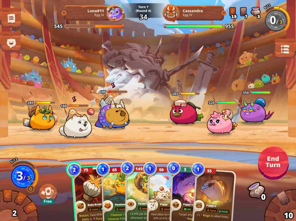 Axie Infinity gameplay screenshot 8, a card crypto game on Ronin