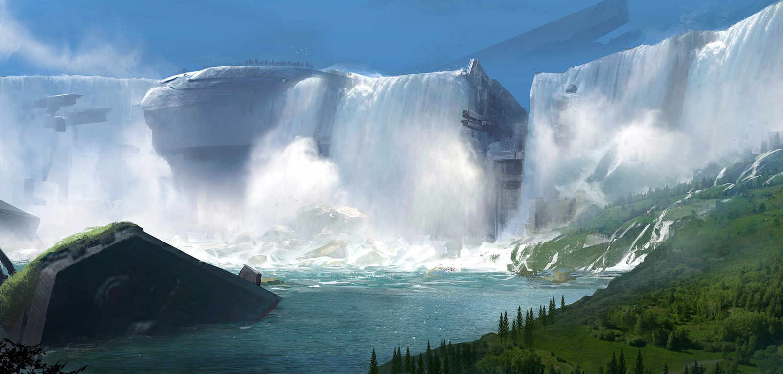 Concept art of Zeta Halo landscapes