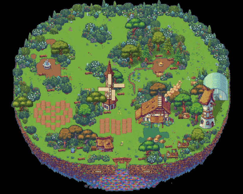 Pixels gameplay screenshot 1, a casual crypto game on Ronin