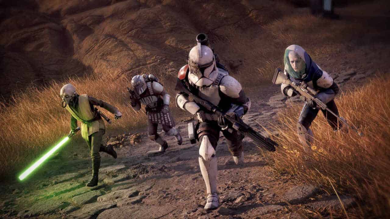 A squad of clone troopers in Star Wars Zero Company