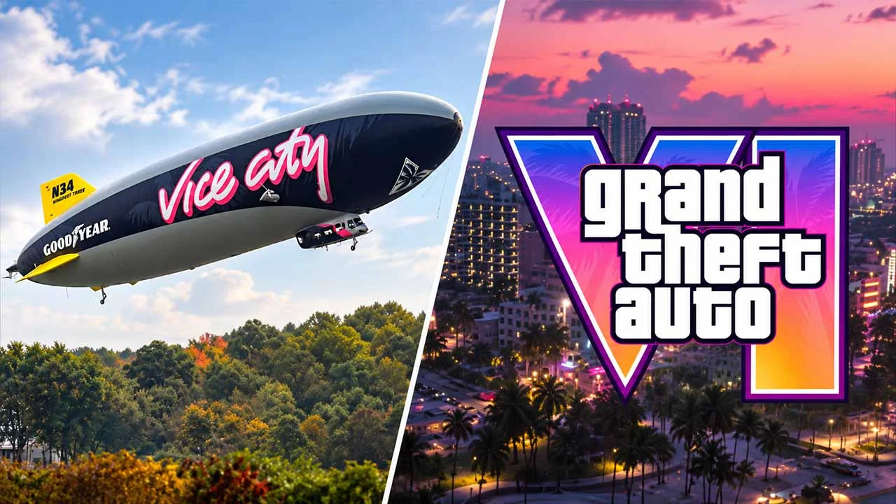 The GTA 6 blimp with Vice City lettering is in the air